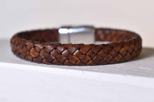 Bear Leather Bracelet - Distressed Natural Brown