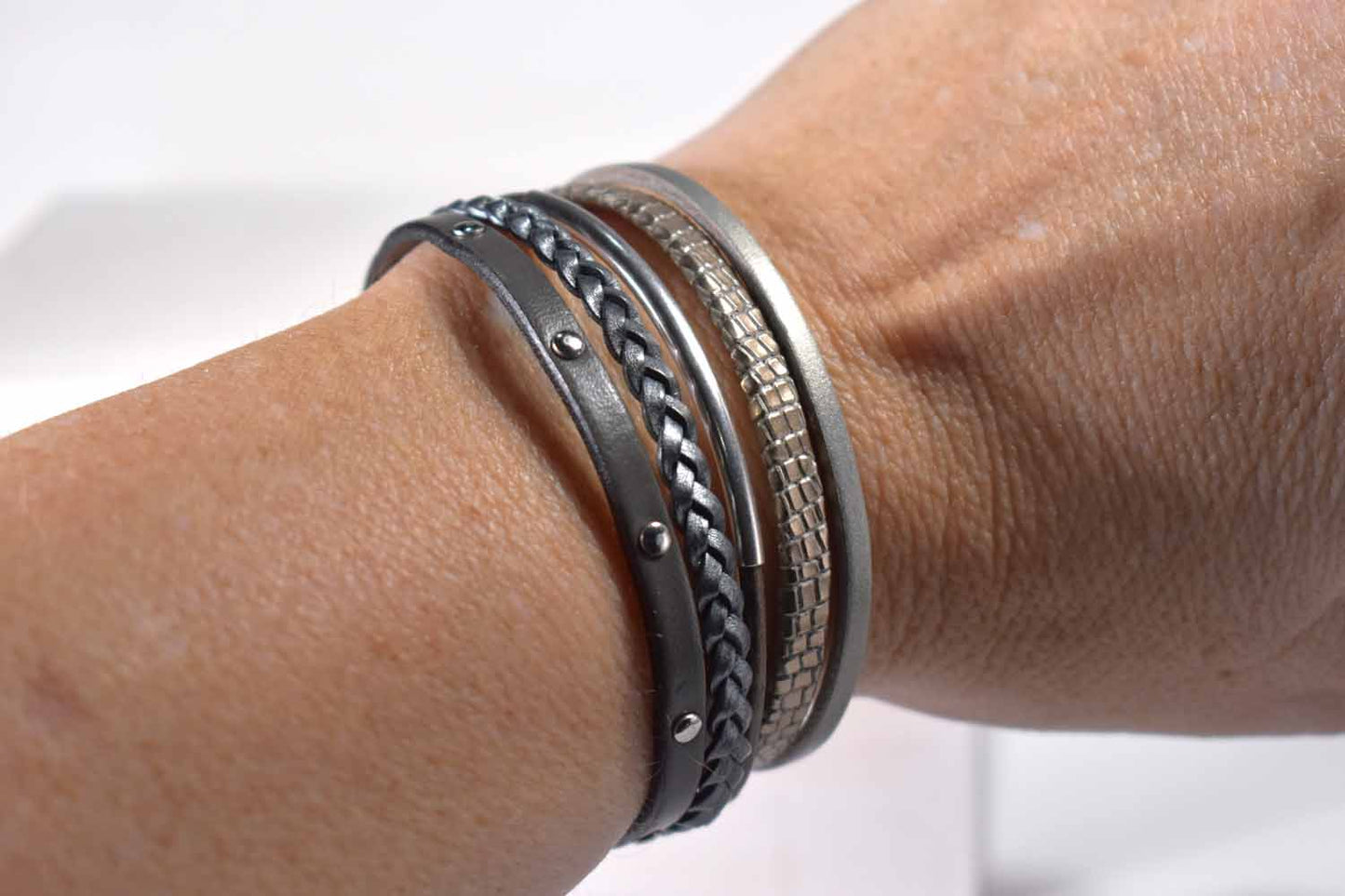 Bronzite Leather Bracelet