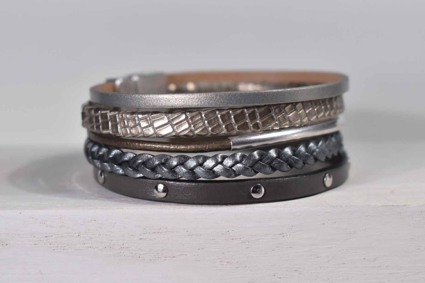 Bronzite Leather Bracelet