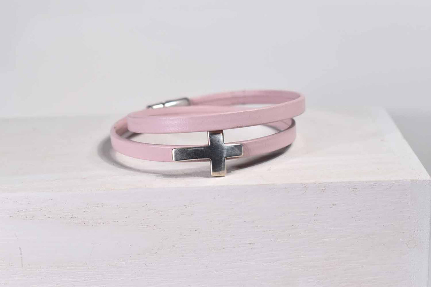 Cross Leather Bracelet - 4 Colors