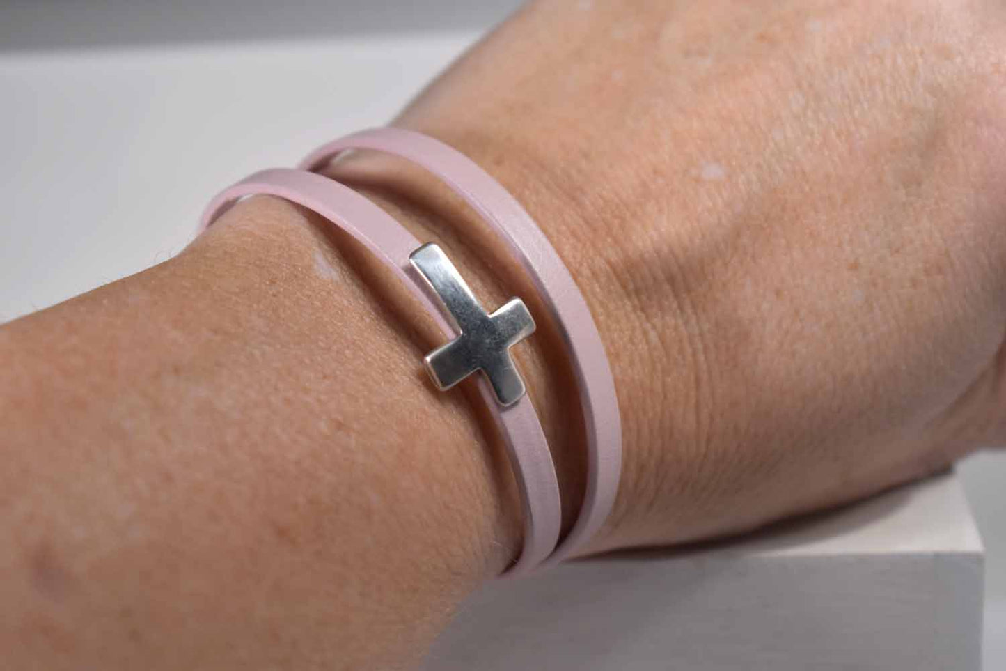 Cross Leather Bracelet - 4 Colors