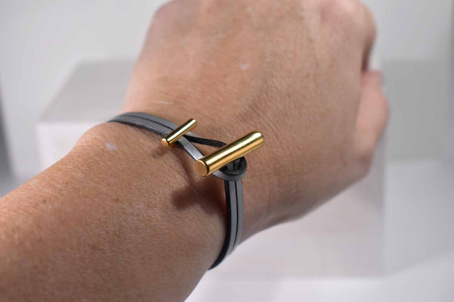 Lauren Leather Bracelet - Silver