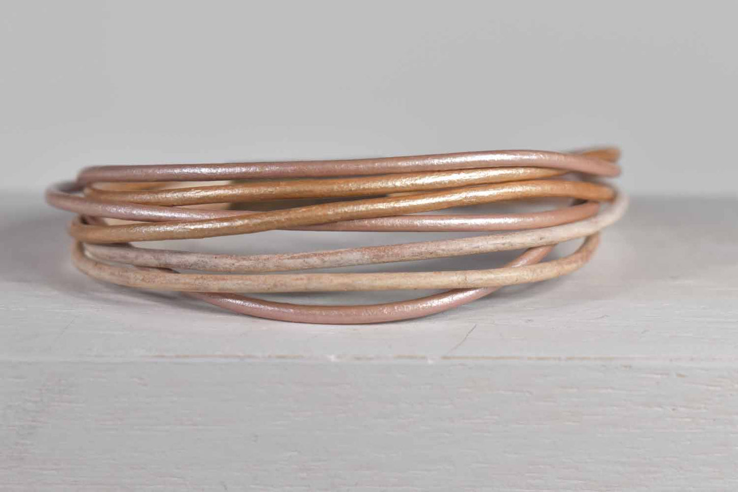 Tatum Leather Bracelet - Blush
