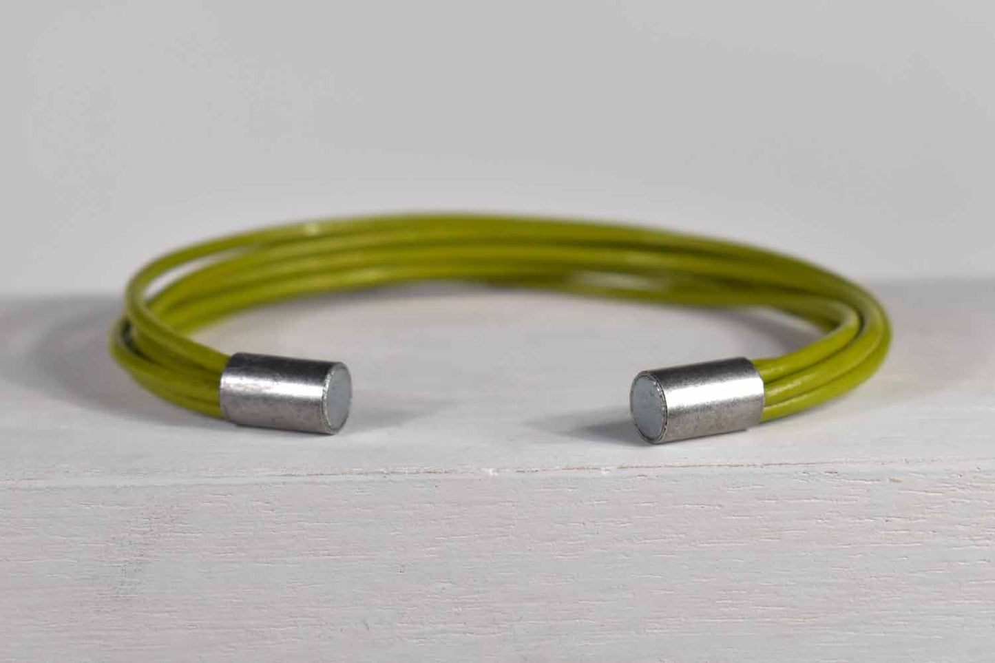 Mimi Leather Bracelet - Moss Green