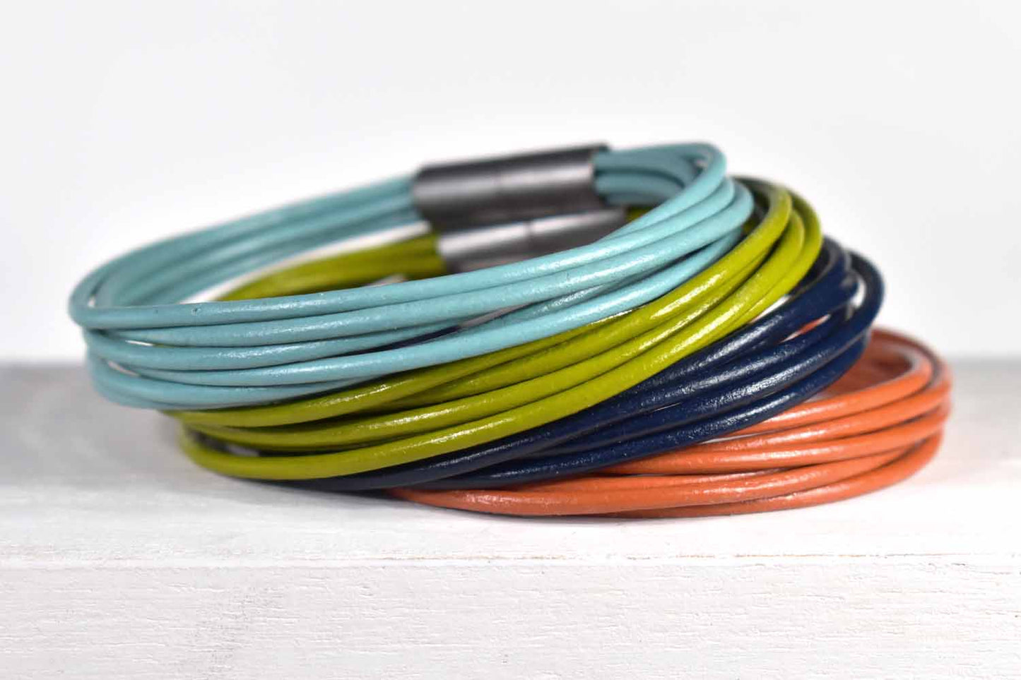 Mimi Leather Bracelet - Navy