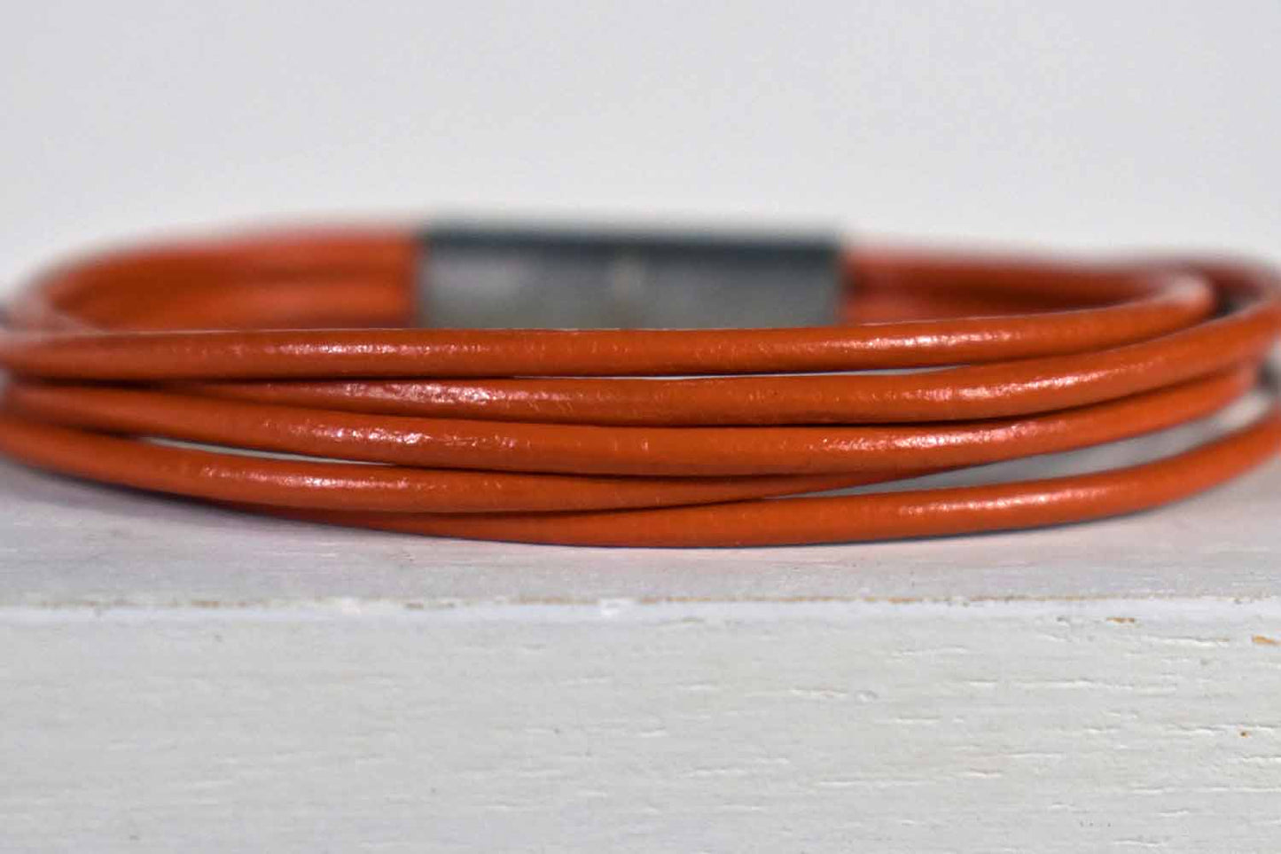 Mimi Leather Bracelet - Orange