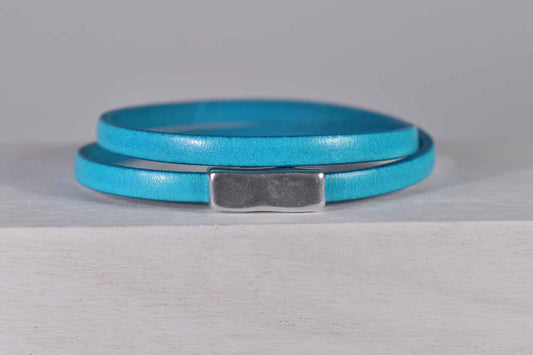 Raquel Leather Bracelet - Blue Turquoise