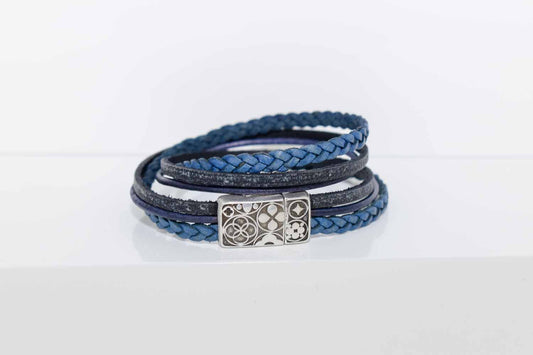 Ana Leather Bracelet - Denim - Tina Lilja