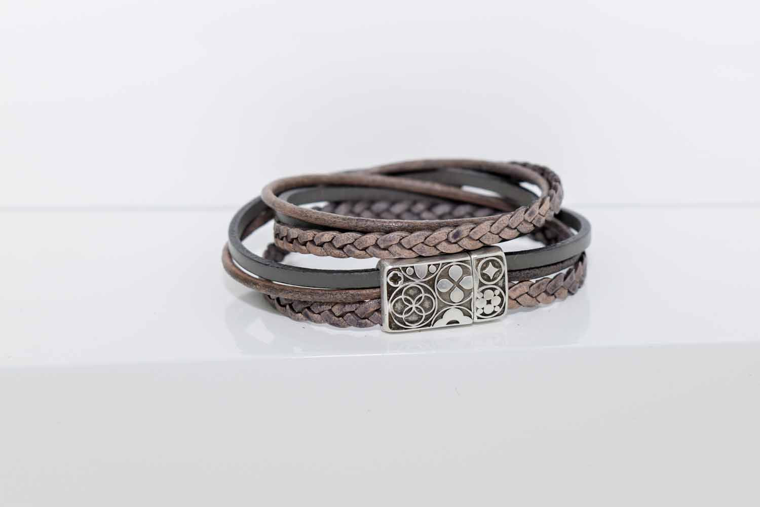 Ana Leather Bracelet - Smoke Grey - Tina Lilja