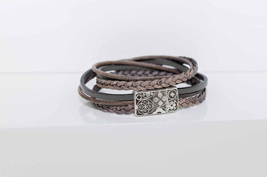 Ana Leather Bracelet - Smoke Grey