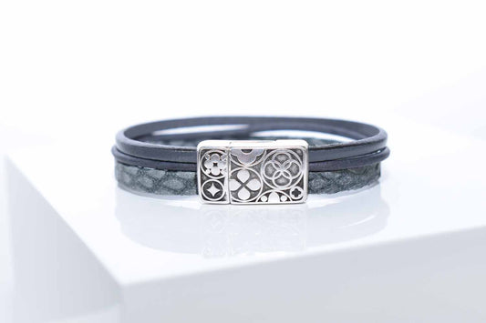 Libby Leather Bracelet - Dark Grey - Tina Lilja