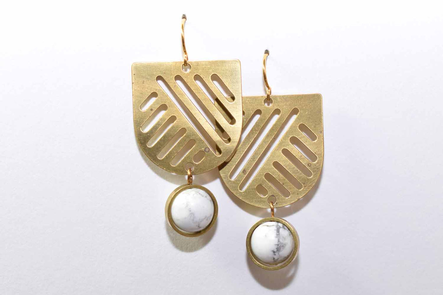 Avery Earrings - White Howlite