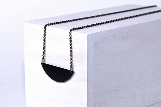 Semi-Circle Black Necklace