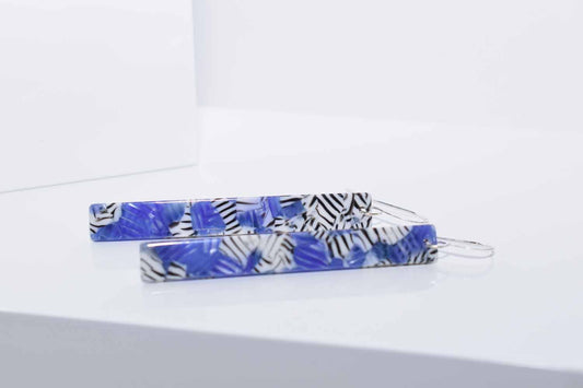 Della Acetate Earrings - Blue - Tina Lilja
