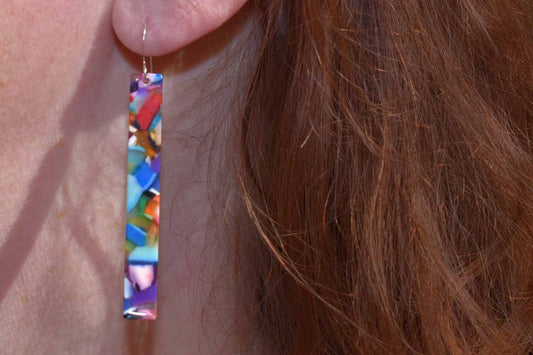 Della Acetate Earrings - Confetti