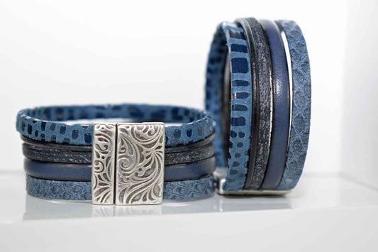 Denim Leather Cuff - Tina Lilja