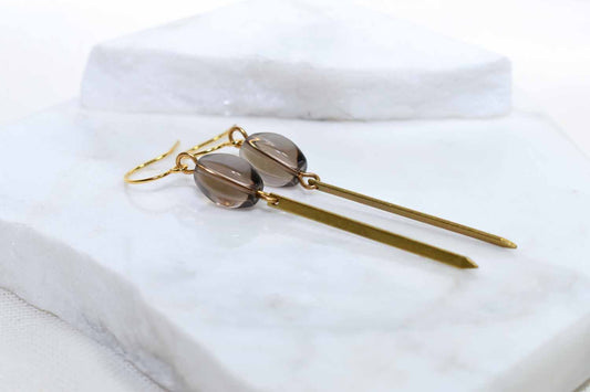 Eloise Earrings - Smokey Quartz - Tina Lilja