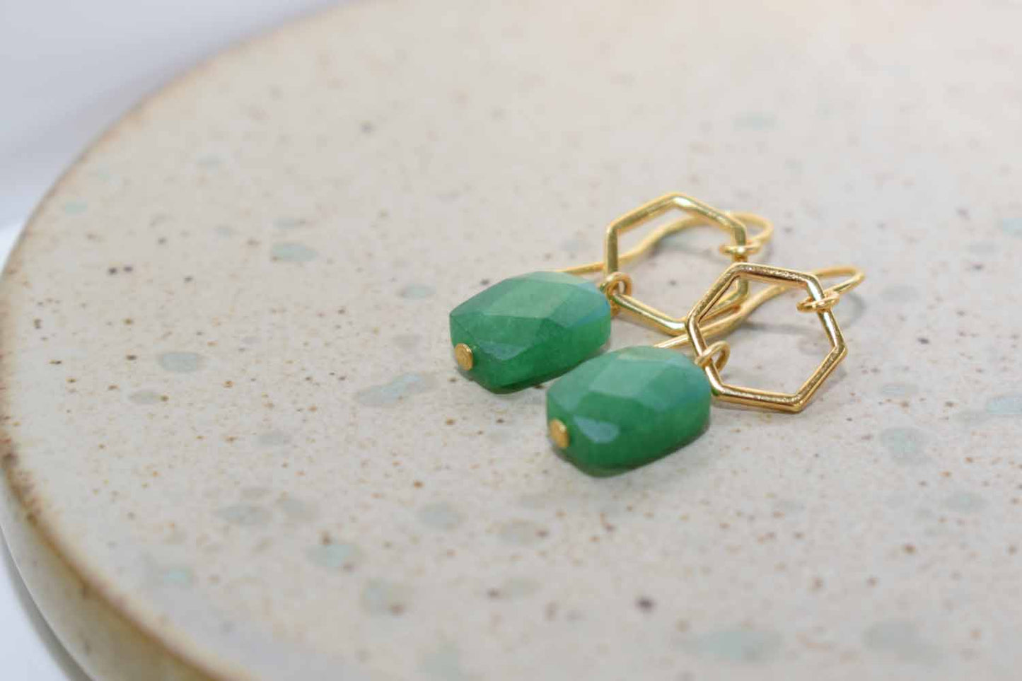 Evelyn Earrings - Green Onyx