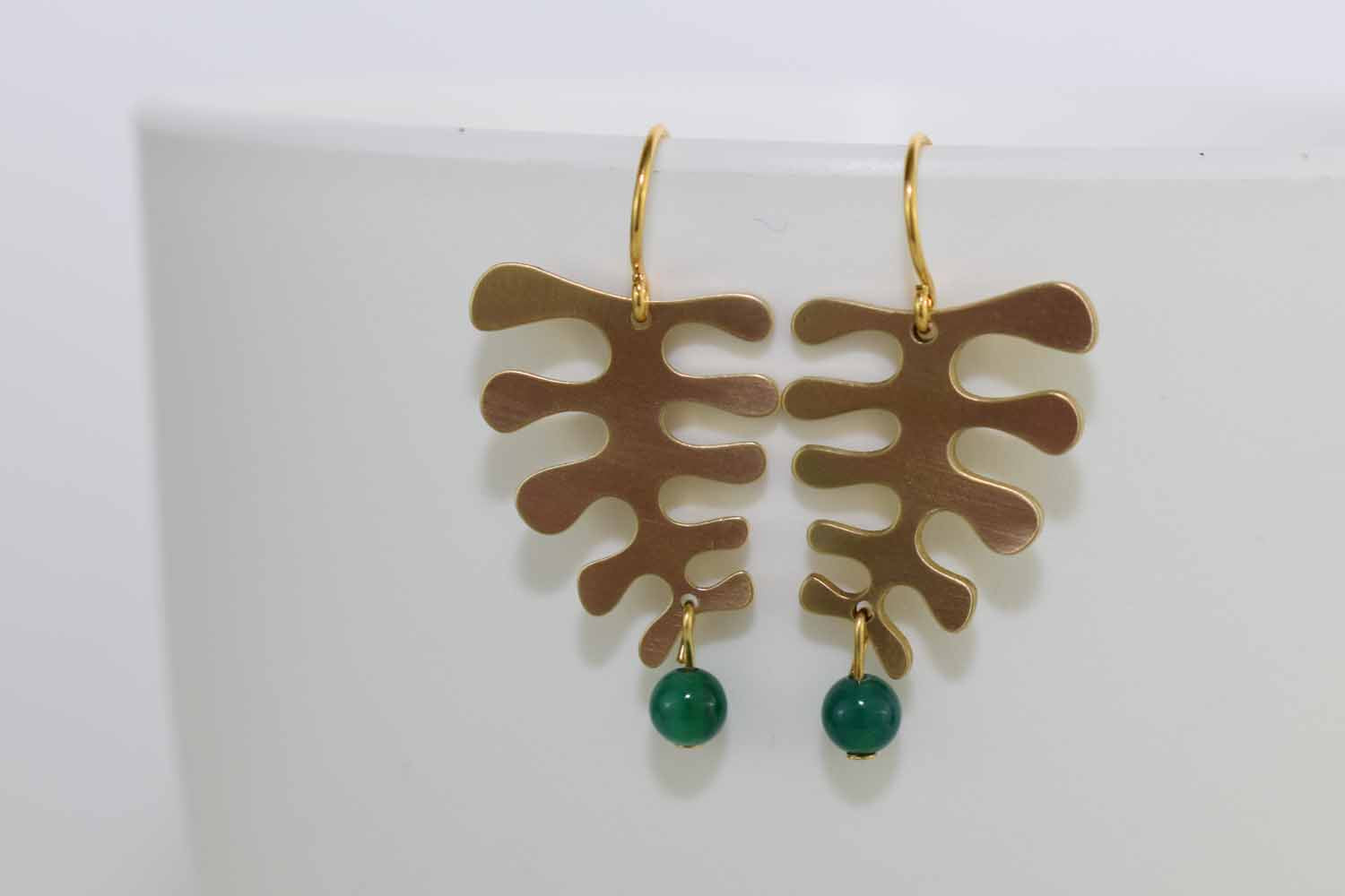 Fern Earrings - Green Onyx - Tina Lilja