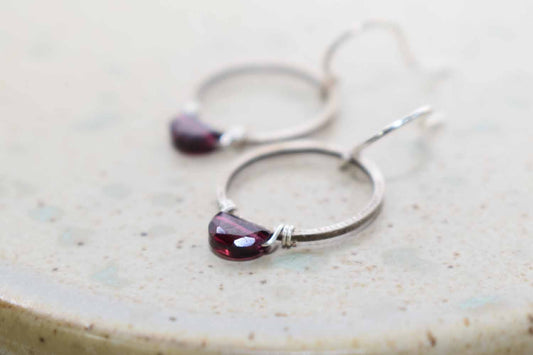 Gemma Earrings - Garnet