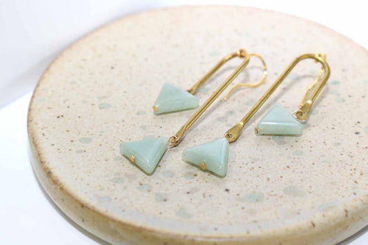 Georgie Earrings - Green Aventurine - Tina Lilja