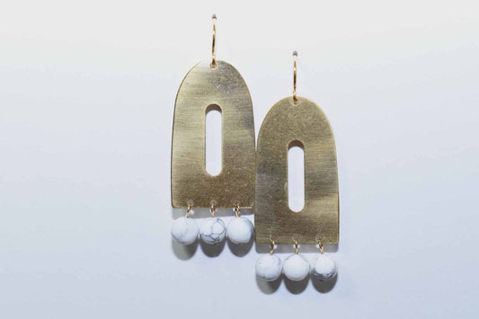 Harlow Earrings - White Howlite - Tina Lilja