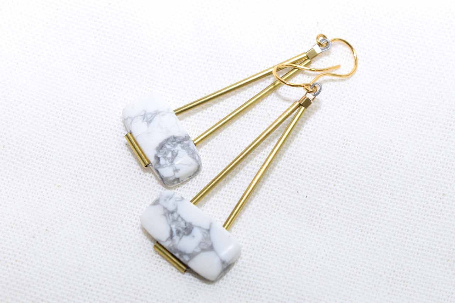 Harper Earrings - White Howlite - Tina Lilja