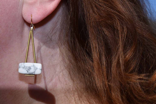 Harper Earrings - White Howlite - Tina Lilja