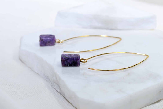 Iris Earrings - Charoite - Tina Lilja