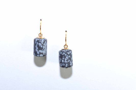 Layla Earrings - Snowflake Obsidian - Tina Lilja