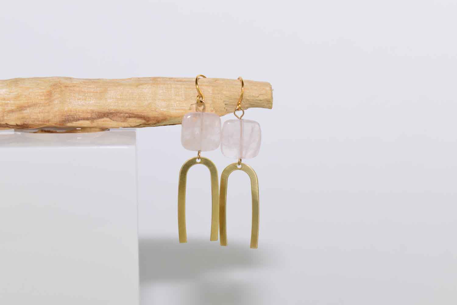 Maddie Earring - Rose Quartz - Tina Lilja