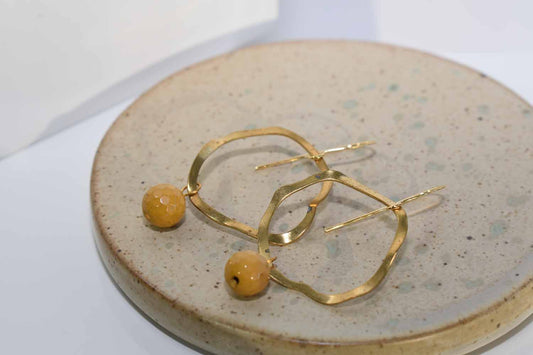 Mariella Earrings - Yellow Mookite - Tina Lilja