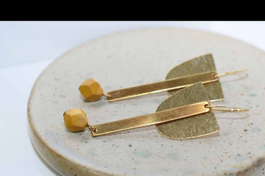 Mia Earrings - Yellow Mookaite - Tina Lilja
