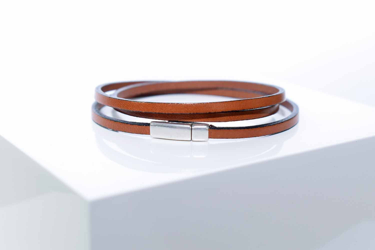 Micro Wrap Leather Bracelet - Tan - Tina Lilja