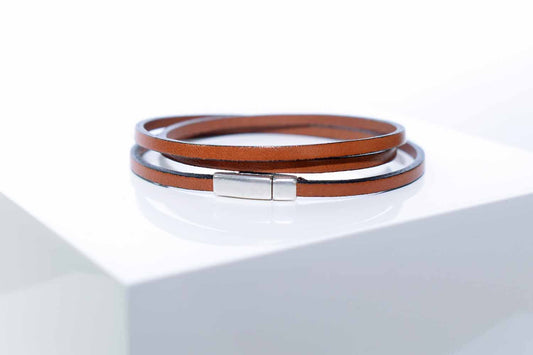 Micro Wrap Leather Bracelet - Tan - Tina Lilja