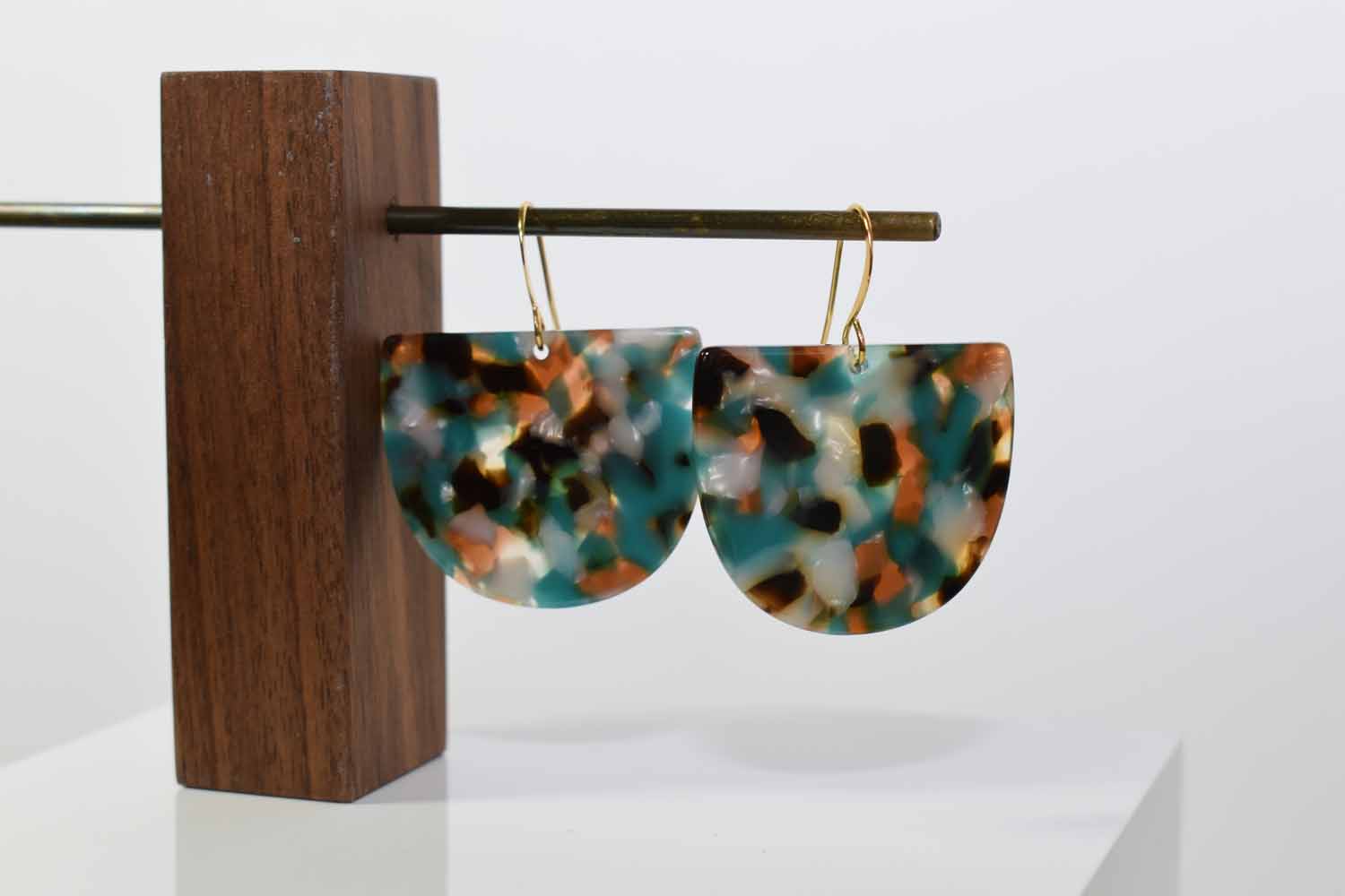 Nova Acetate Earrings - Teal - Tina Lilja