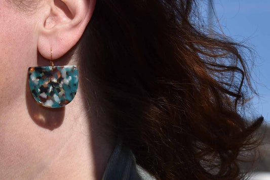 Nova Acetate Earrings - Teal - Tina Lilja