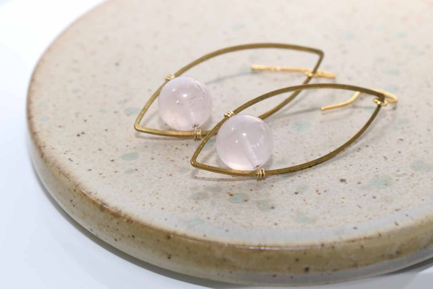 Olivia Earrings - Rose Quartz