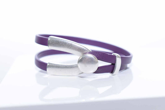 Rachel Leather Bracelet - Amethyst - Tina Lilja
