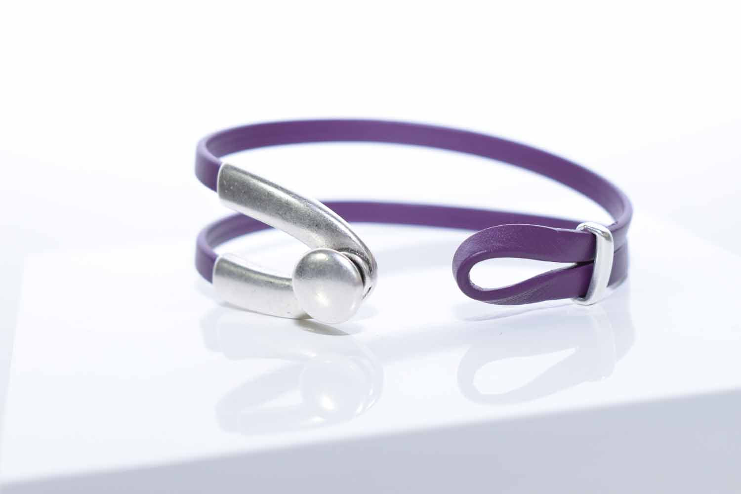 Rachel Leather Bracelet - Amethyst - Tina Lilja