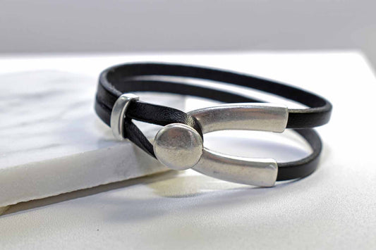 Rachel Leather Bracelet - Black - Tina Lilja