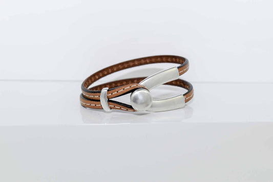 Rachel Leather Bracelet - Tobacco - Tina Lilja