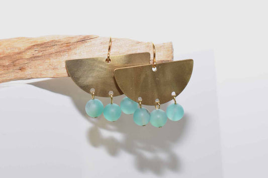 Sigrid Earrings - Green Onyx - Tina Lilja