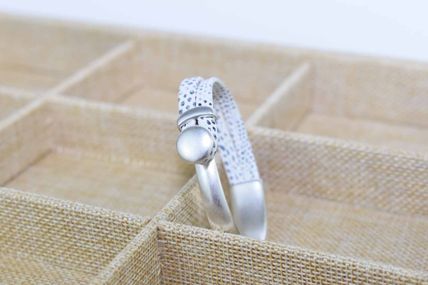 Snow Leopard Leather Cuff - Tina Lilja