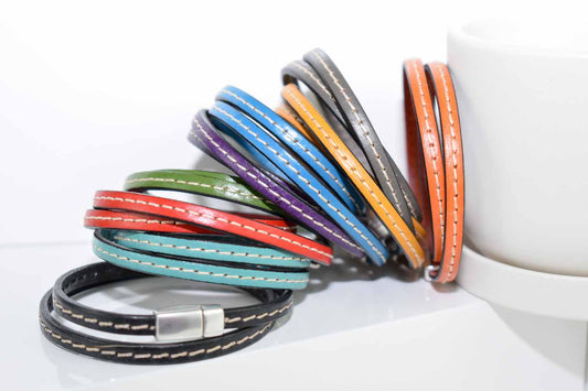St. Paul Stitched Leather Bracelets - Tina Lilja