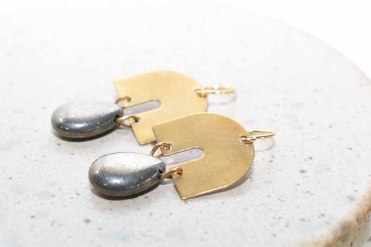 Ursala Earrings - Pyrite - Tina Lilja