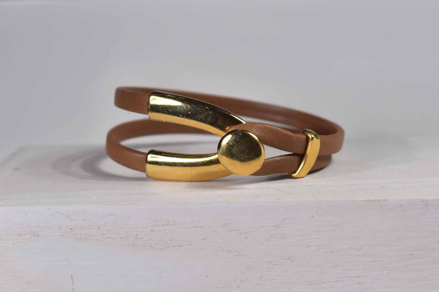 Skyla Leather Bracelet - Black & Tan