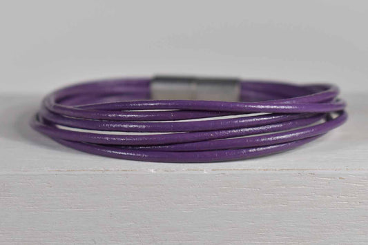 Mimi Leather Bracelet - Violet