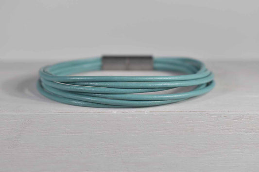 Mimi Leather Bracelet - Seafoam