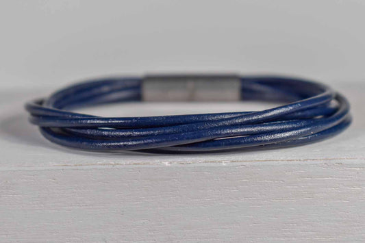 Mimi Leather Bracelet - Navy